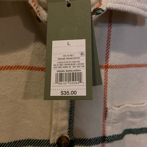 Goodfellow Cream Plaid Button-Up Shirt - Picture 7 of 15